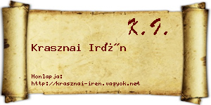 Krasznai Irén névjegykártya