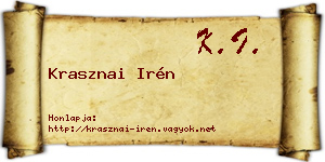 Krasznai Irén névjegykártya