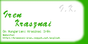 iren krasznai business card
