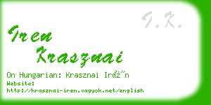 iren krasznai business card